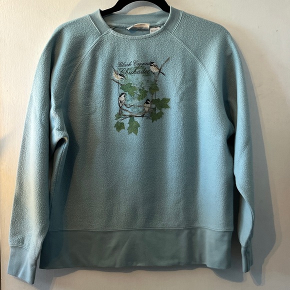 Light Blue Bird Embroidered Sweatshirt - Picture 1 of 2